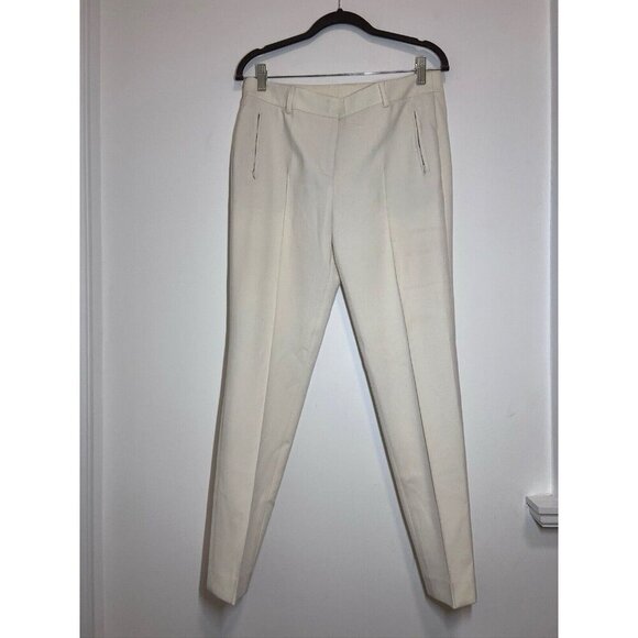 Akris Punto Womens Pants Size 8 Cream Pleated Trouser - Picture 1 of 13